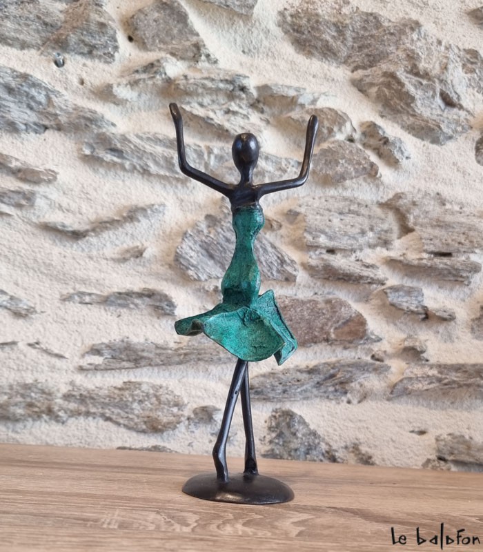 Sculpture en bronze 20 cm Vert 