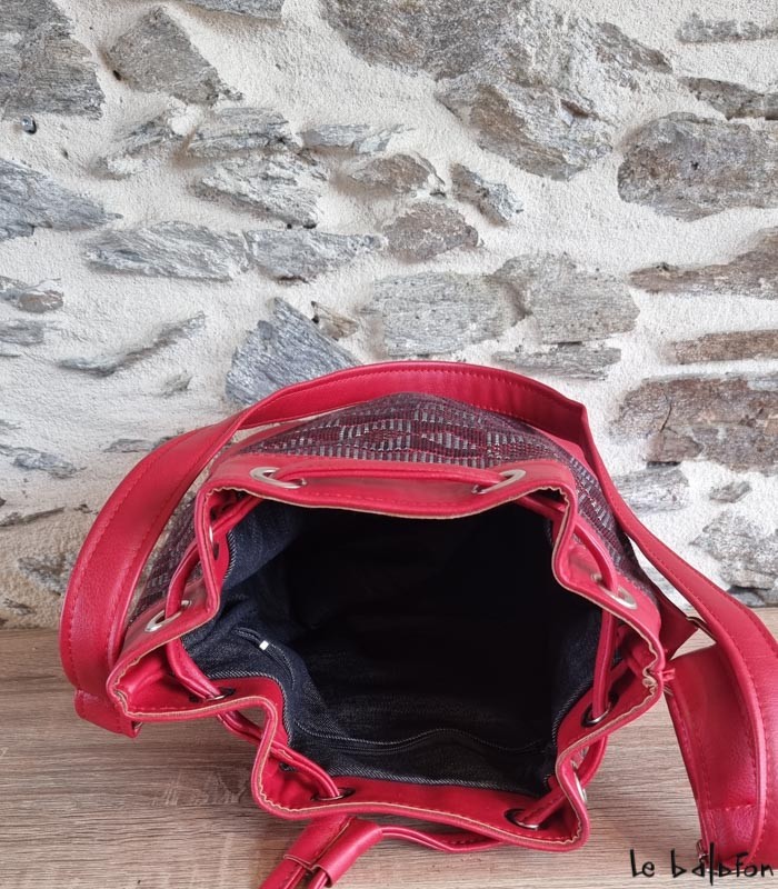 Sac Bourse artisanal en pagne tissé Manjak