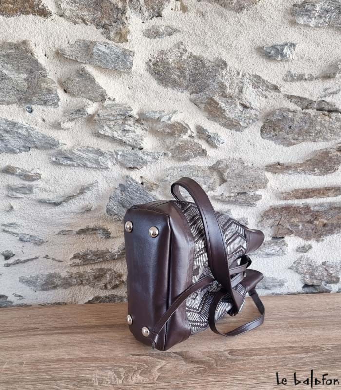 Petit Sac Seau artisanal en pagne tissé Manjak - 4