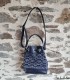 Petit Sac Bourse ethnique bleu en pagne tissé Manjak - 1
