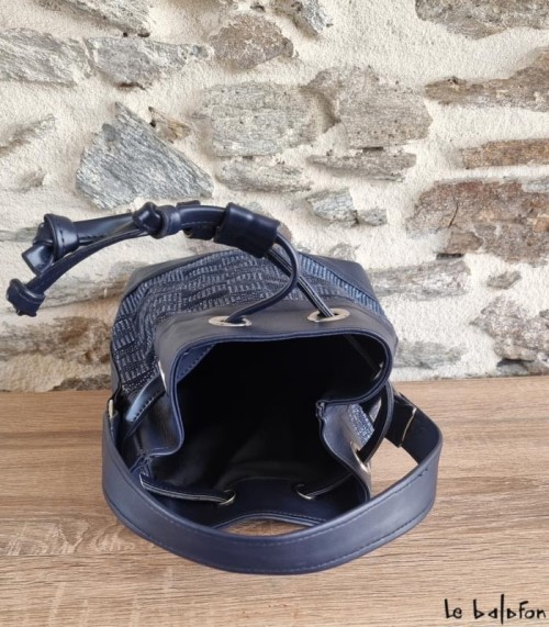 Petit Sac Bourse ethnique bleu en pagne tissé Manjak - 4