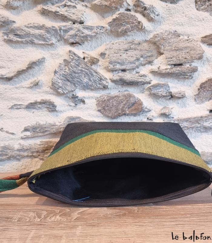 Trousse artisanale en pagne tissé Manjak–Accessoire éthique - 5