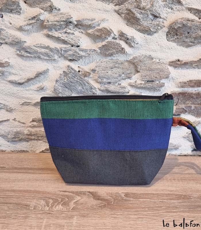 Trousse artisanale en pagne tissé Manjak–Accessoire éthique (Dupliqué) - 5