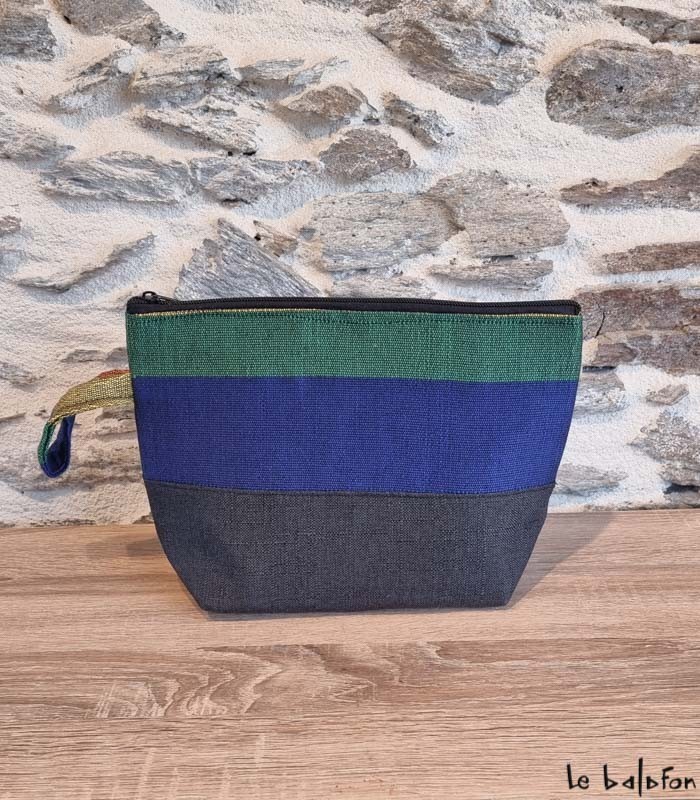 Trousse artisanale en pagne tissé Manjak–Accessoire éthique (Dupliqué) - 5
