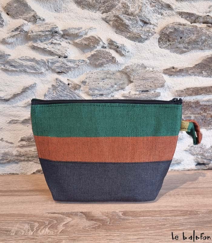 Trousse artisanale en pagne tissé Manjak–Accessoire éthique (Dupliqué) - 5