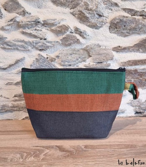 Trousse artisanale en pagne tissé Manjak–Accessoire éthique (Dupliqué) - 5