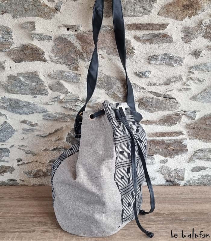 Cabas en pagne tissé Manjak – Création exclusive Le Balafon 