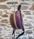 Sac banane artisanal coloré rose et violet - 1