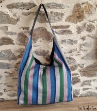 Sac Hobo en pagne tissé Manjak "Luna"