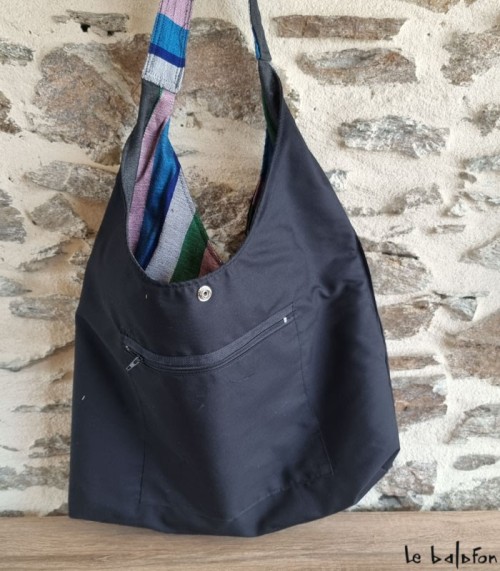 Sac Hobo en pagne tissé Manjak 