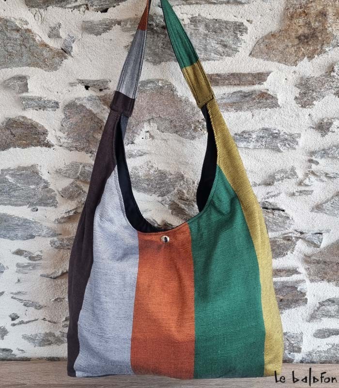 Sac Hobo en pagne tissé Manjak 