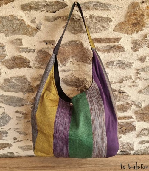 Sac Hobo en pagne tissé Manjak 