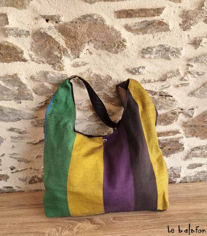 Sac Hobo en pagne tissé Manjak 