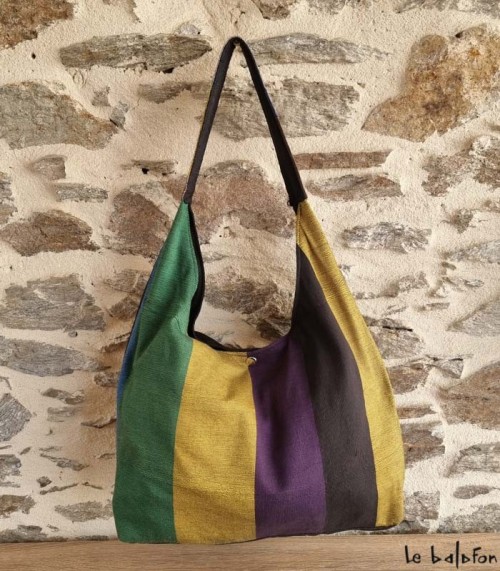 Sac Hobo en pagne tissé Manjak 
