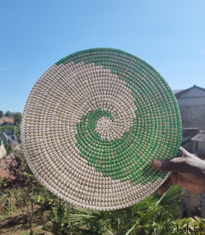 Set de table rond blanc et vert "l'escargot" - 2