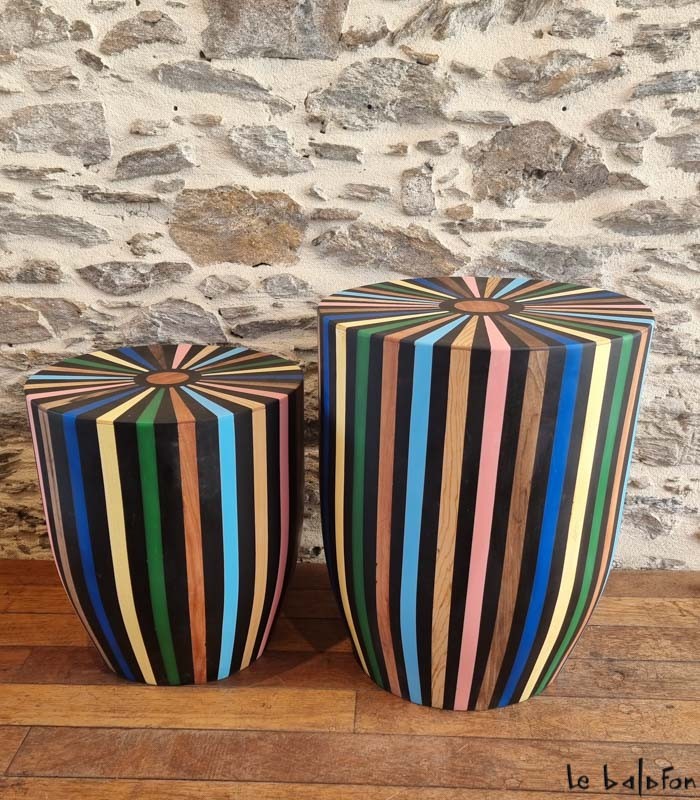 AYLA multicolore–Tabouret artisanal marocain - 1