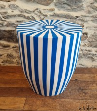 AYLA bleu–Tabouret artisanal Art Déco