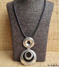 Collier Touareg pendentif onyx Ebele