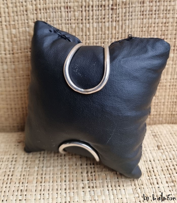 Bracelet Touareg Chidi manchette Argent & Agate–Bijou vintage Seventies - 3