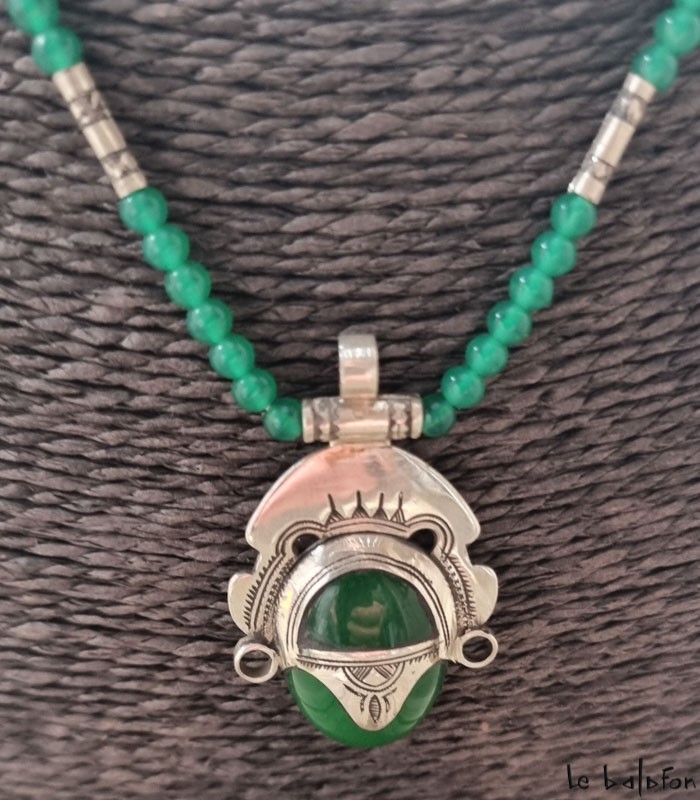 Collier Touareg pendentif bleu - 2