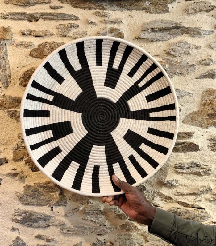 Grand plateau Berbère Noir & Blanc – Artisanat du Maroc - 2