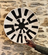 Grand plateau Berbère Noir & Blanc – Style Bohème Chic