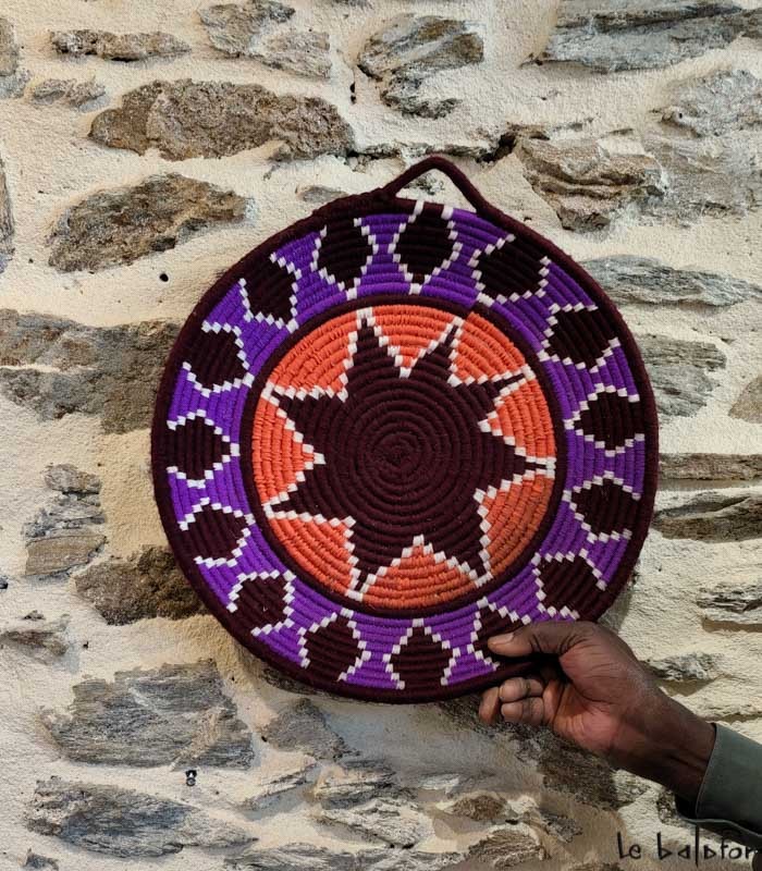 Grand plateau Berbère Noir & Blanc – Style Bohème Chic (Dupliqué) - 1