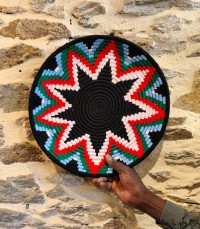 Plateau Berbère artisanal rond coloré