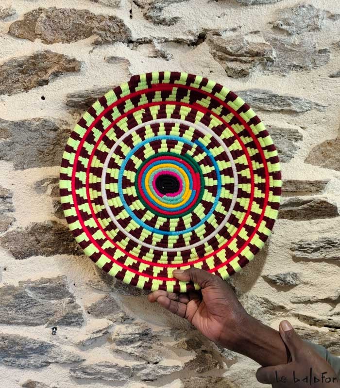 Plateau Berbère artisanal rond coloré (Dupliqué) - 1