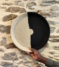 Petit plateau Berbère noir & blanc-Art marocain