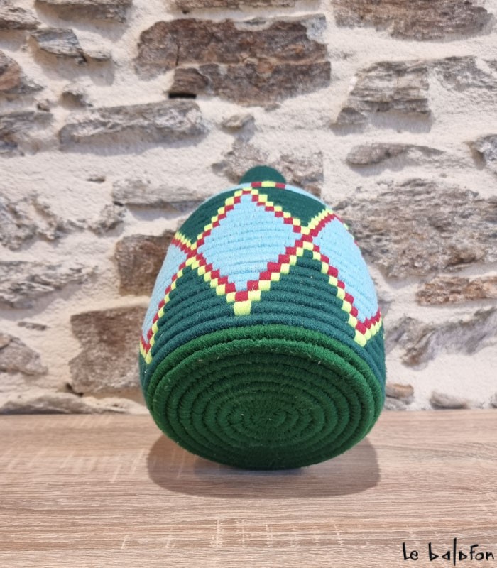Boîte Berbère tressée en Fibres Végétales &amp; Laine – Pièce Artisanale colorée (Dupliqué) - 2