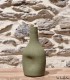 Vase bouteille vert kaki granité - 1