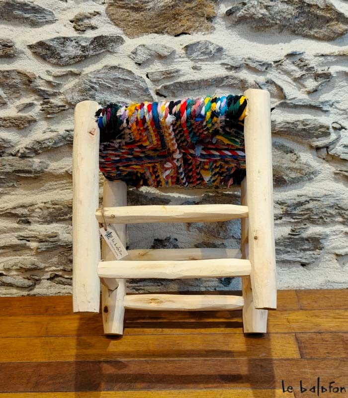 Tabouret en Boucherouite – Pièce Unique Artisanale - 3