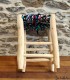 Tabouret artisanal Boucherouite coloré - 3