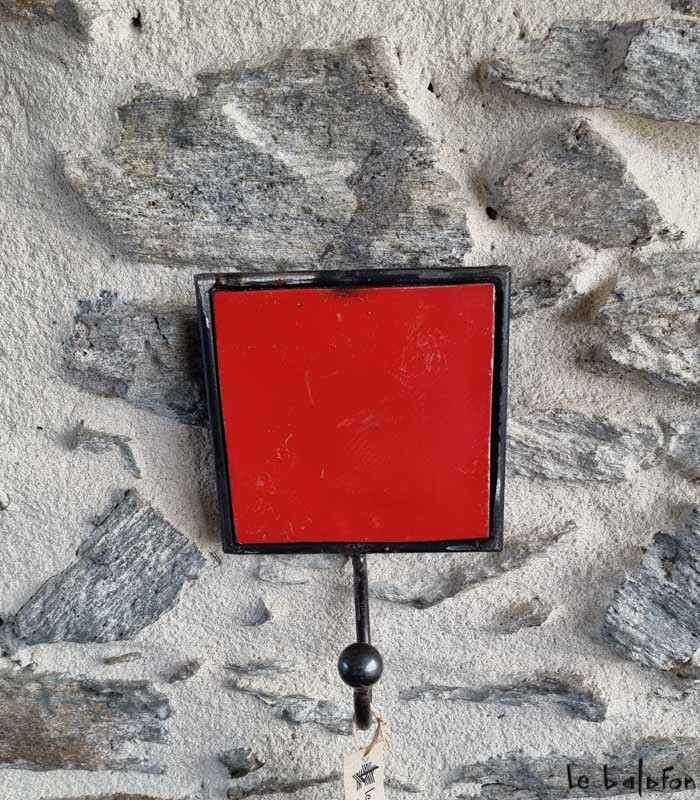 Patère industrielle rouge 1 crochet - 2