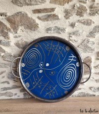 Plateau métal bleu marine collection Saya