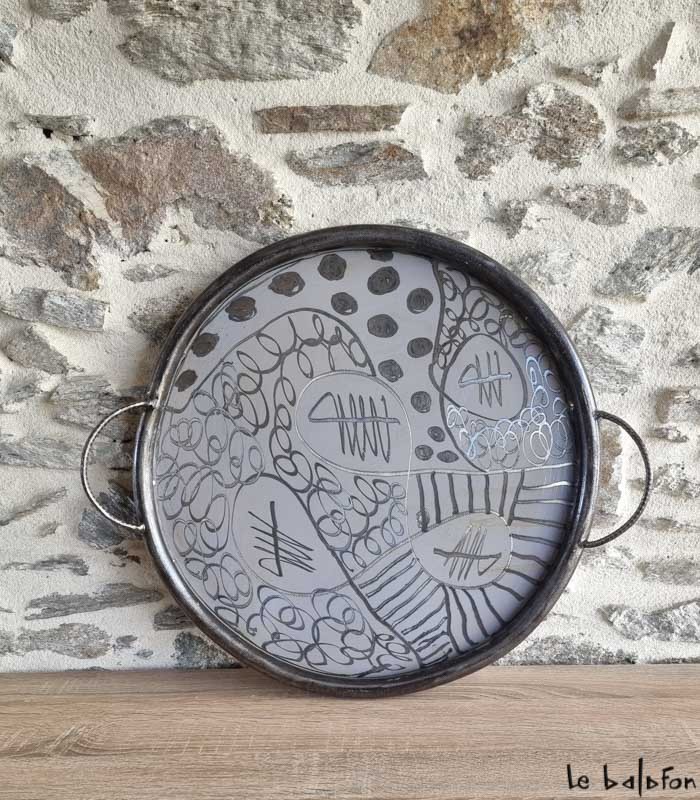 Plateau métal jaune collection Saya D38 - 1