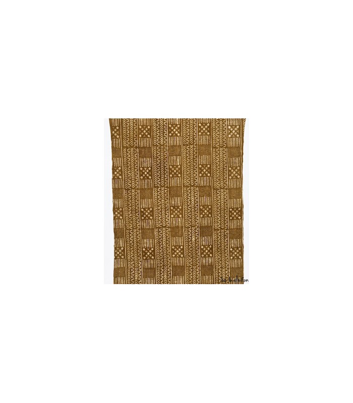 Bogolan plaid ethnique africain moutarde