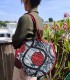Sac rond en tissu wax rouge, noir & blanc Artisanat du Sénégal - 1