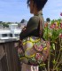 Sac rond en tissu wax "Vol d'oiseau" Artisanat du Sénégal - 3