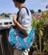 Sac rond en tissu wax "Fleur de mariage" Artisanat du Sénégaliqué) - 3