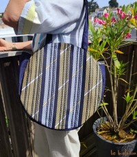 Sac rond en tissu wax "Baoulé" Artisanat du Sénégal