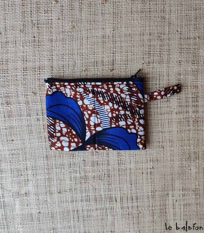 Porte-monnaie en tissu wax Fleur de piment - 1