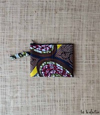 Porte-monnaie fait-main en tissu wax Vol d'oiseau