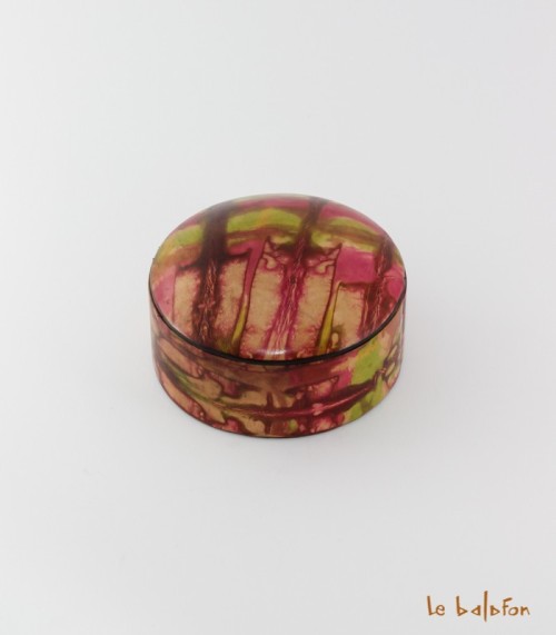 Boîte Touareg ronde en Cuir teinté