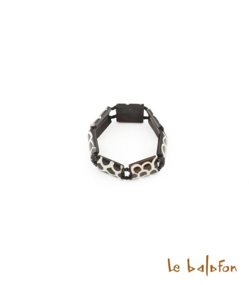 Bracelet girafe en os de batik