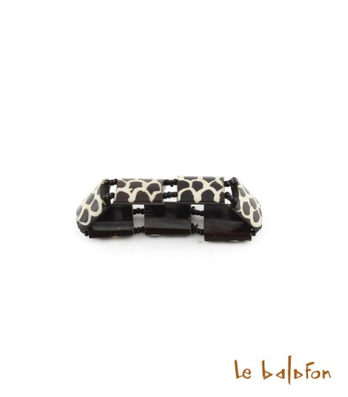 Bracelet girafe en os de batik