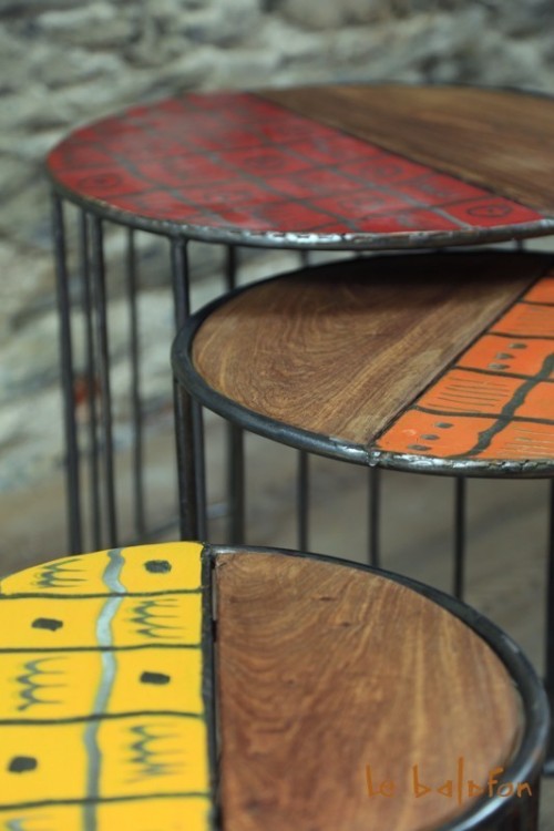 tabouret métal ethnique