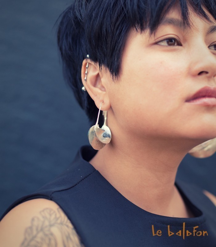 Boucles d'oreilles Peul créoles argenté