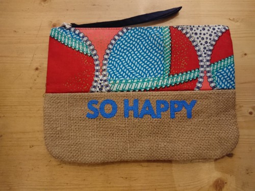 Pochette wax et toile de jute